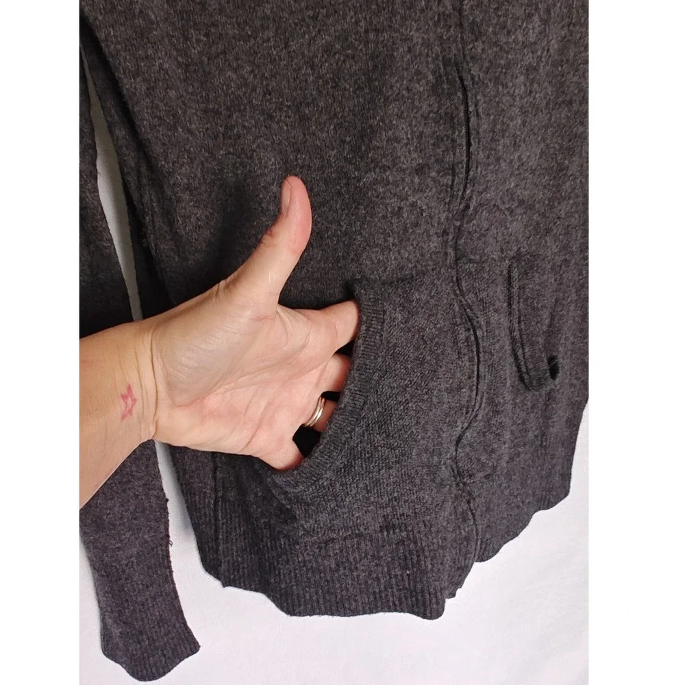 Nike‎ Hoodie Charcoal Gray Wool Blend Full Zip Knit Sweater Cardigan Large L